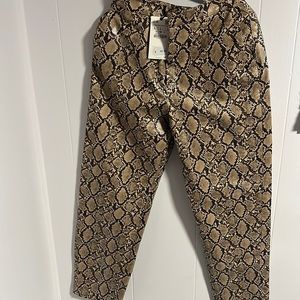 ZARA Snake print leather pants